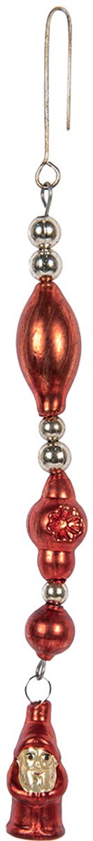 Clayre & Eef Kersthanger 25 cm Rood Glas Kerstman