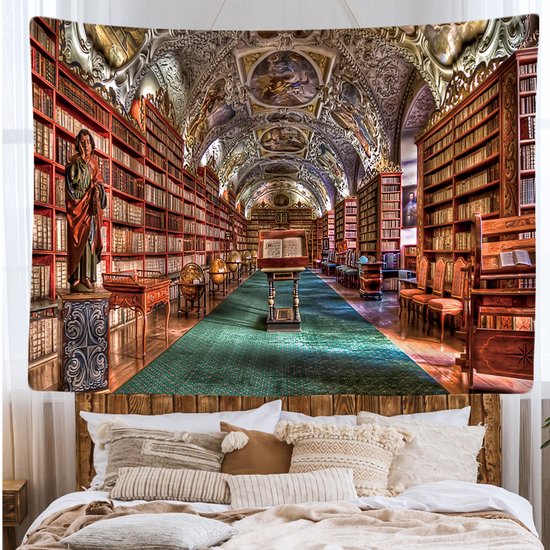 Ulticool - Bibliothèque Boeken Bibliothèque Bibliothèque - Tapisserie - 200x150 cm - Groot tapisserie - Affiche