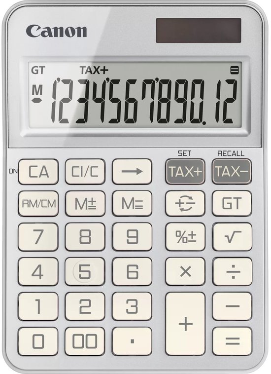 Canon KS-125KB-BL : Calculatrice Scientifique écolo Pour Bureau Et école – Double Alimentation, Fonction Taxe Et Mémoire Grand Total, écran Large Incliné