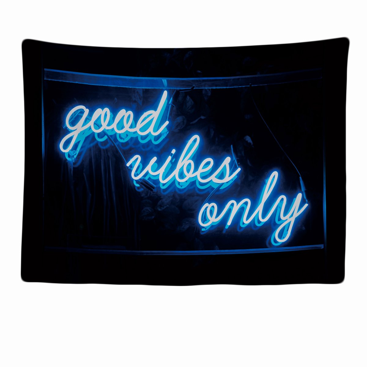 Wandkleed binnen - Wandtapijt - Good Vibes Only - Muurkleed - Wanddoek Stof - 200 x 150 cm - Wanddecoratie - Zwart - Wandhanger - Muurhanger - Fotobehang - Poster - Ulticool - Decoratie - Woonkamer - Slaapkamer - Tiener