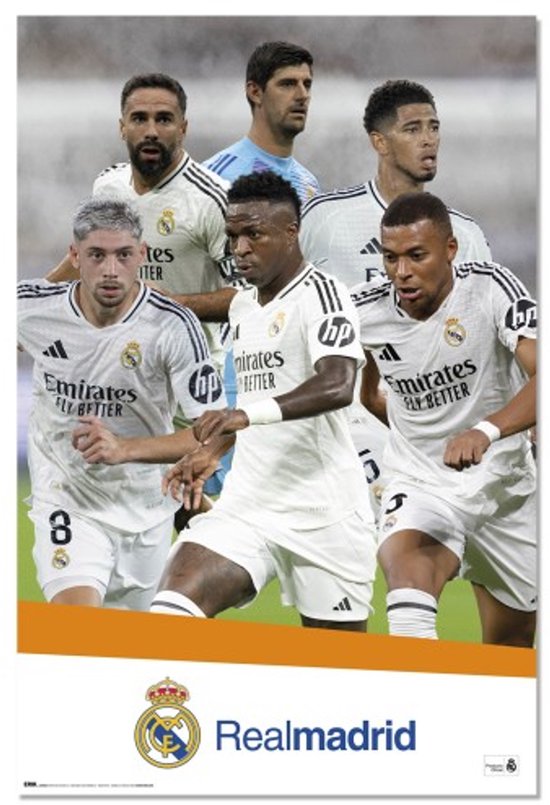 Real Madrid poster - Voetbal - Mbappé - Bellingham - Courtois - Vinícius - 61 x 91.5 cm
