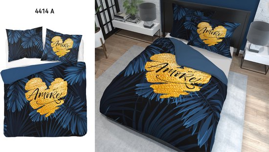 Housse de couette double Amore Heart 220 x 200 cm en Katoen 2 en 1