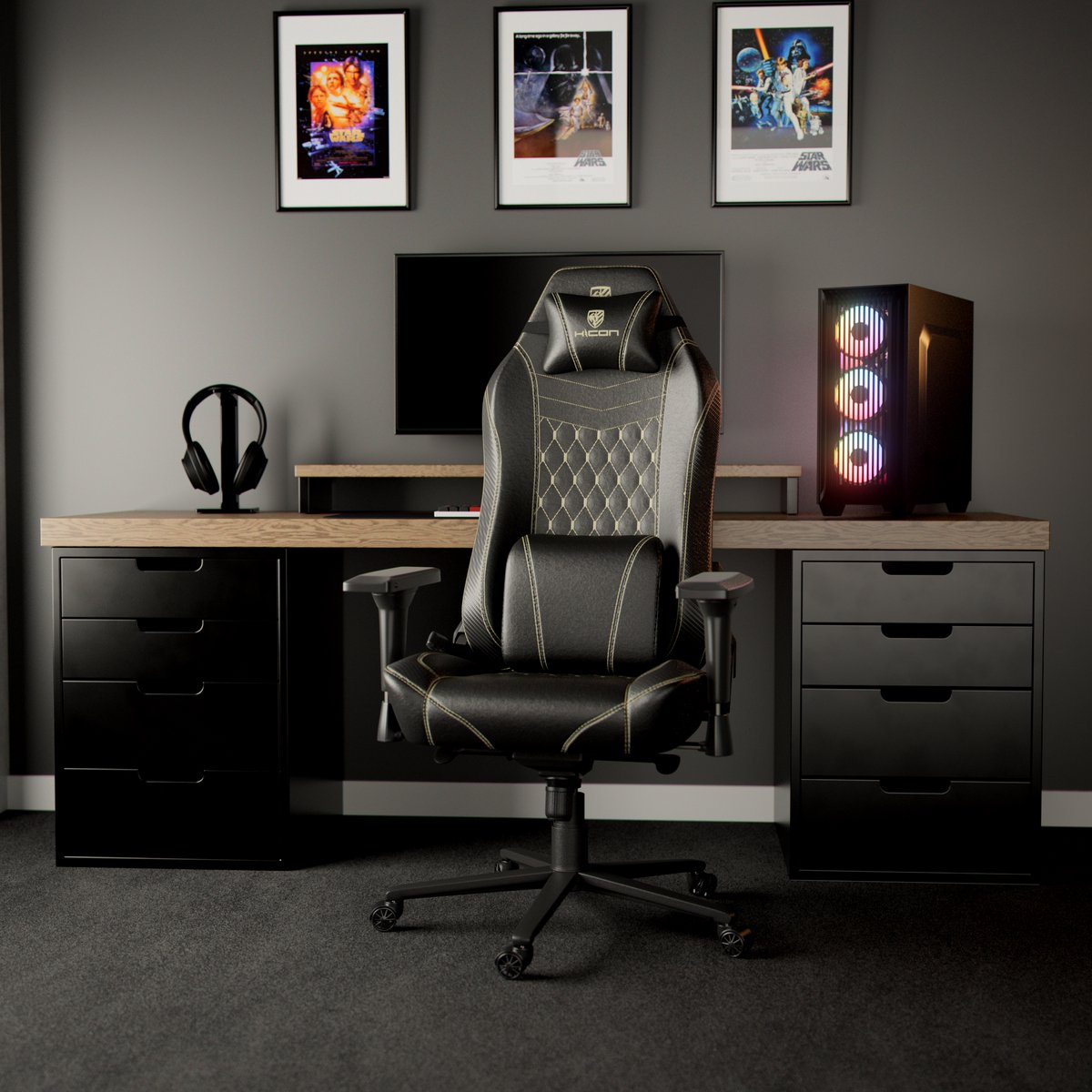 HICON Gamestoel Apex Renegade Ergonomisch Zwart - afbeelding 3