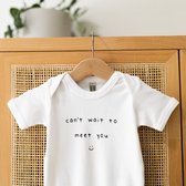 Barboteuse Bébé avec texte - Can hâte de te rencontrer - Taille 50-56 - Annonce de grossesse - Cadeau - Annonce de Grossesse - Annonce bébé - Annonce grossesse