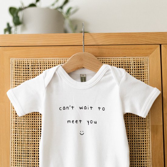 Barboteuse Bébé avec texte - Can hâte de te rencontrer - Taille 50-56 - Annonce de grossesse - Cadeau - Annonce de Grossesse - Annonce bébé - Annonce grossesse