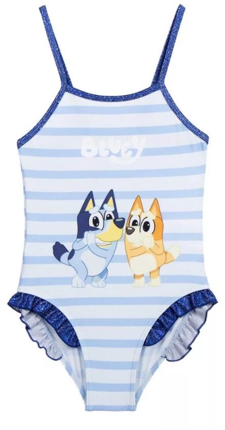 Bluey Badpak voor meisjes, met lange mouwen, badpak of eendelig of rashguard set voor kinderen, peuters, badmode voor zwembad, strand, vakantie, benodigdheden, Roze/Blauw, 2-3 jaar