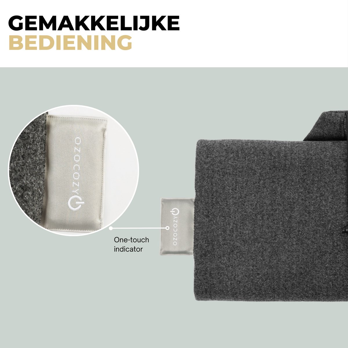Ozocozy Warmtedeken 138x45 cm Grijs Draadloos 25W - afbeelding 2