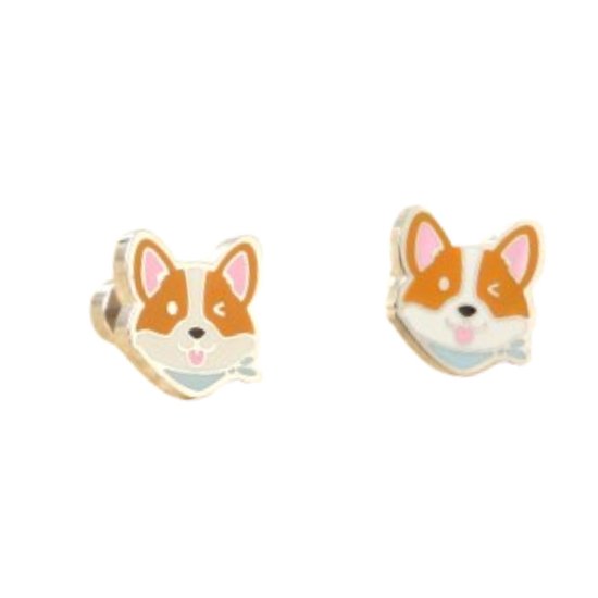 Boucles d'oreilles chien pour filles – Boucles d'oreilles clous en acier de Premium couleur argent – ​​Zilverana