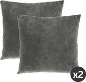 Tiseco Home Studio - Coussin (rempli) MARSHMALLOW - SET/2 - polyester - remplissage en peluche - super doux - Carré - 45x45 cm - Gris