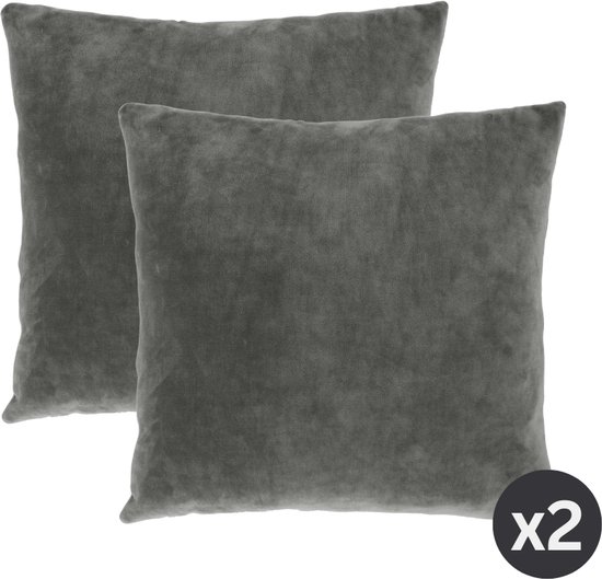 Tiseco Home Studio - Coussin (rempli) MARSHMALLOW - SET/2 - polyester - remplissage en peluche - super doux - Carré - 45x45 cm - Gris