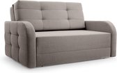Porto 120 - Slaapbank - Compact en Multifunctioneel - 141 x 100 x 90 cm - Eenvoudig Uitklapbaar & Decoratieve Stiksels - Cappuccino (BRAGI 34)