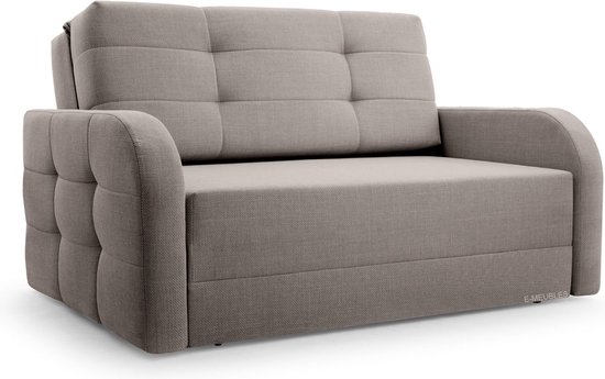 Porto 120 - Slaapbank - Compact en Multifunctioneel - 141 x 100 x 90 cm - Eenvoudig Uitklapbaar & Decoratieve Stiksels - Cappuccino (BRAGI 34)