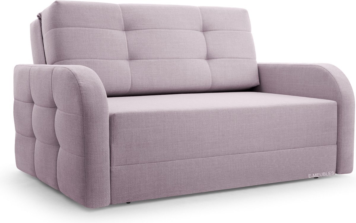 AJE Meubles B.V. Porto 120 - Slaapbank - Compact en Multifunctioneel - 141 x 100 x 90 cm - Eenvoudig Uitklapbaar & Decoratieve Stiksels - Roze (BRAGI 91)