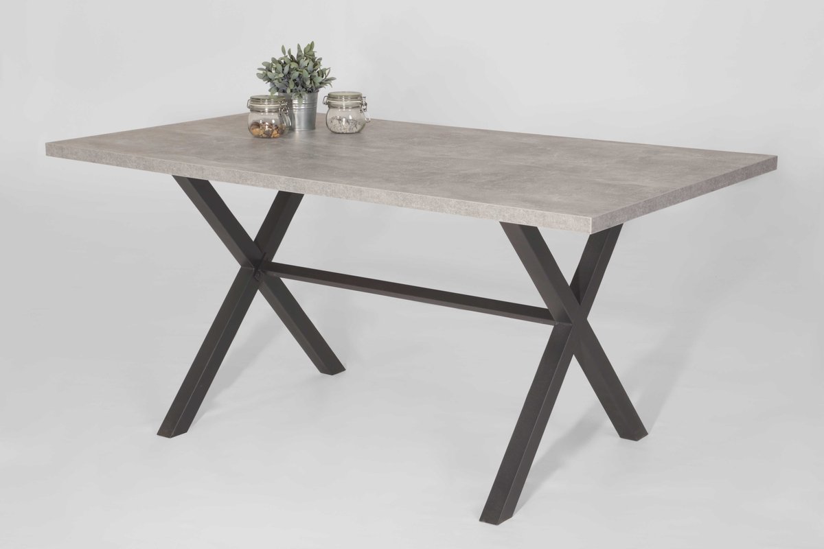 Eettafel Kijara 160x90 Cm-betonlook/antraciet