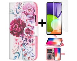 Apple iPhone 5C/5/5S/5SE book case print (Let op: dit is niet geschikt voor SE 2020 en SE 2022) + 1 stuks gratis screen protector