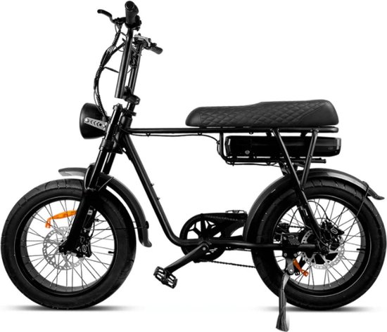 EB2 Fatbike 20 inch, 250W motor, 80 km actieradius, 7 Shimano versnellingen, hydraulische schijfremmen, zwart