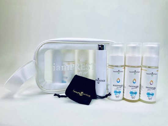 iamPrestige, Voordeel pack Travel box ToGo White Shampoo, Facewash, BodyWash, Parfum