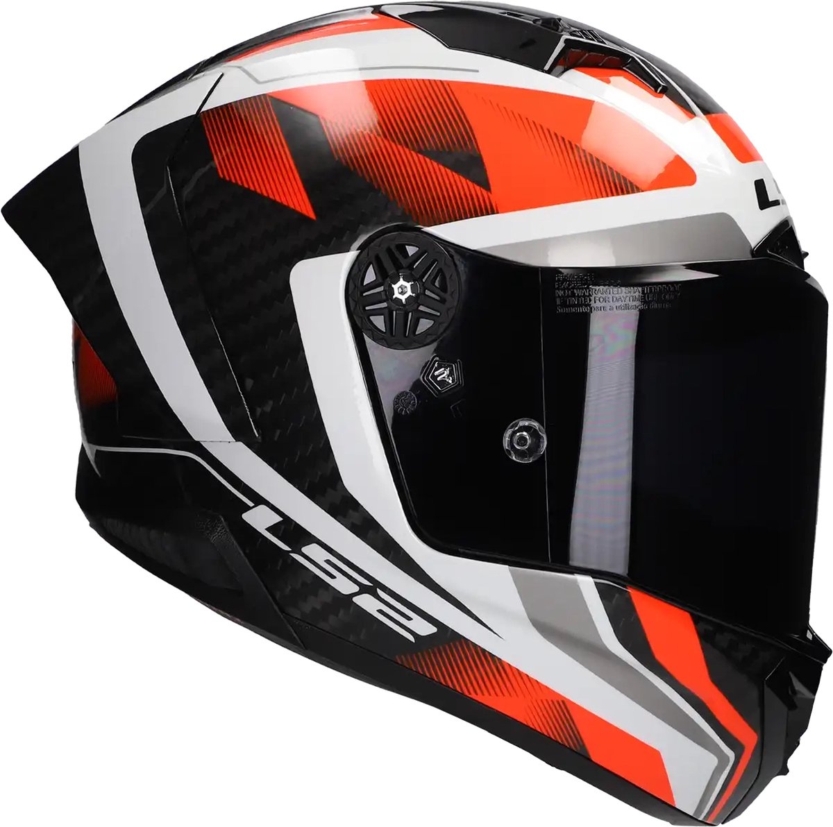 LS2 Helm Thunder Carbon GP Aero Raute FF805 wit / rood maat S
