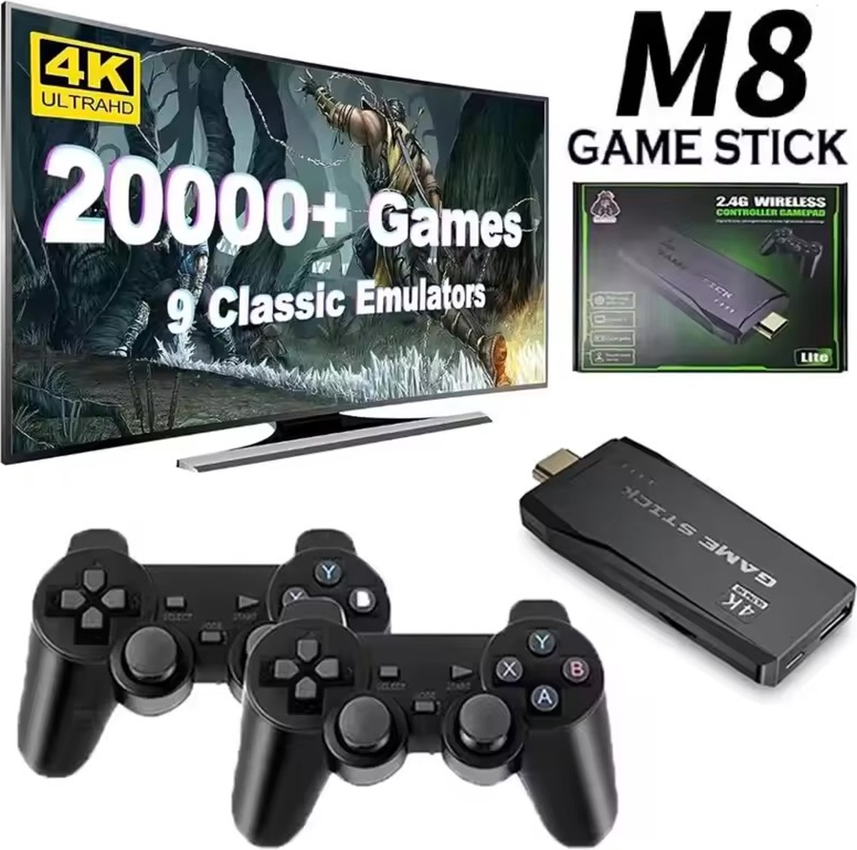 Consola de juegos retro - Mini Game Stick retro - Admite 2 jugadores y