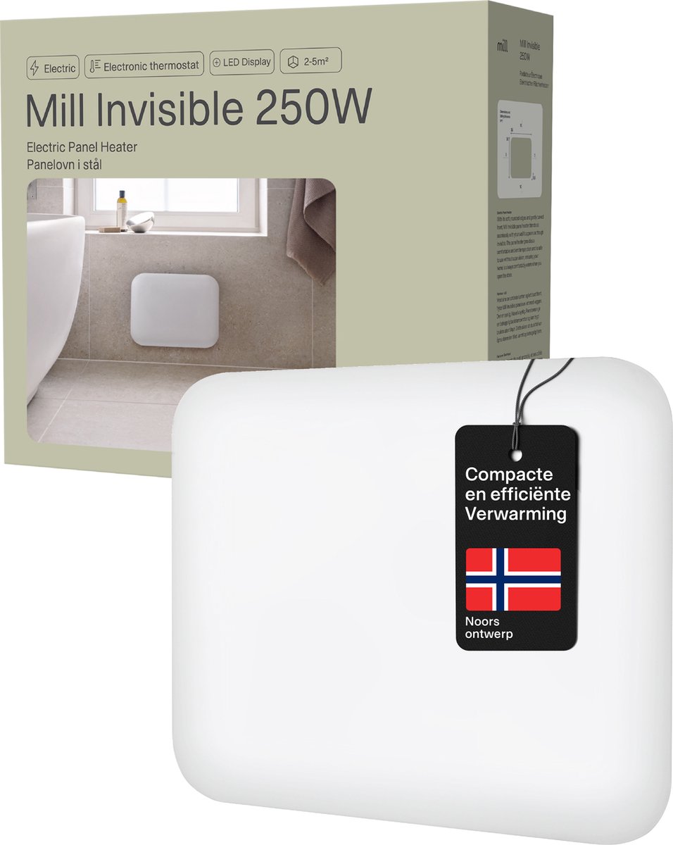Mill - IB250 - stalen paneelverwarming - 250 Watt - wit