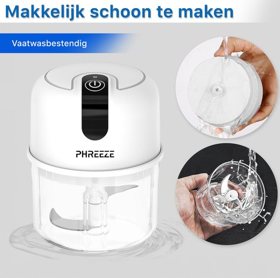 Mini Hakmolen Elektrisch - 250ML - Foodprocessor - Groentesnijder - USB Oplaadbaar - Portable Chopper - Blender - Keukenmachine - Draadloos van Easyvoor — afbeelding 3
