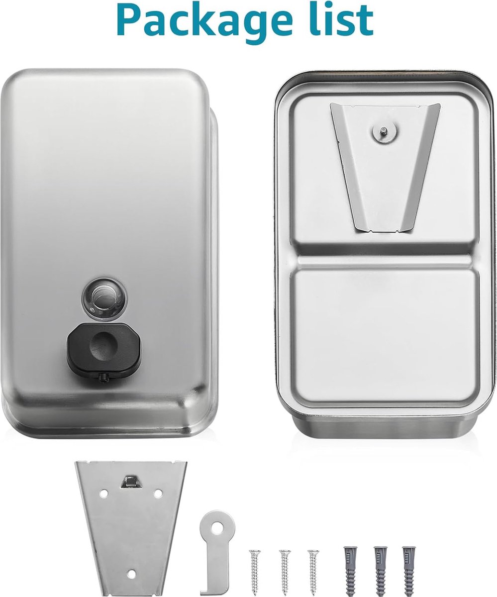 VDN Stainless Zeeppompje - Zeepdispenser wandmontage - Zwart - Hangend - RVS | Leen Bakker