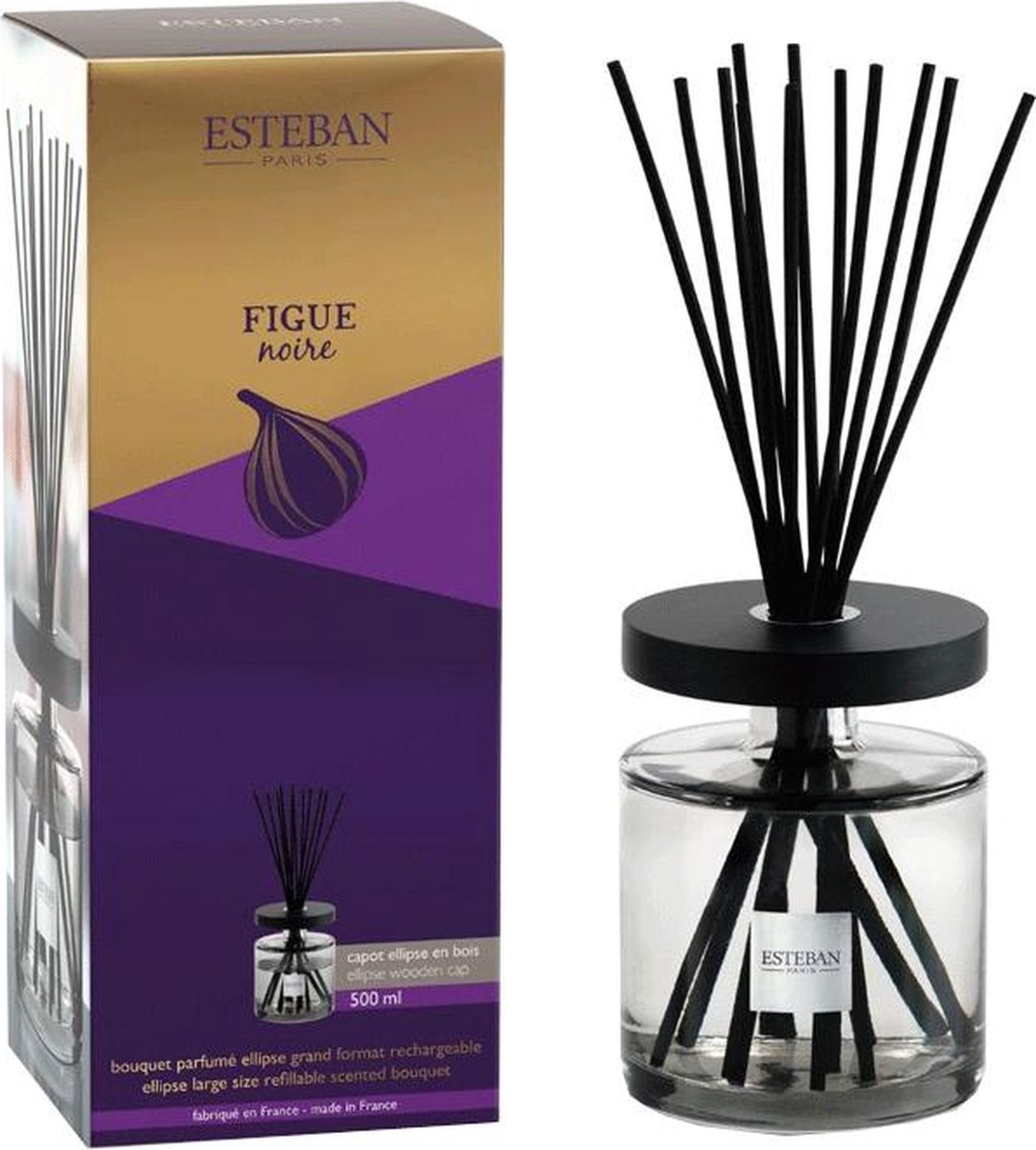 Esteban Classic Figue Noire Geurstokjes Ellipse XL 500 ml