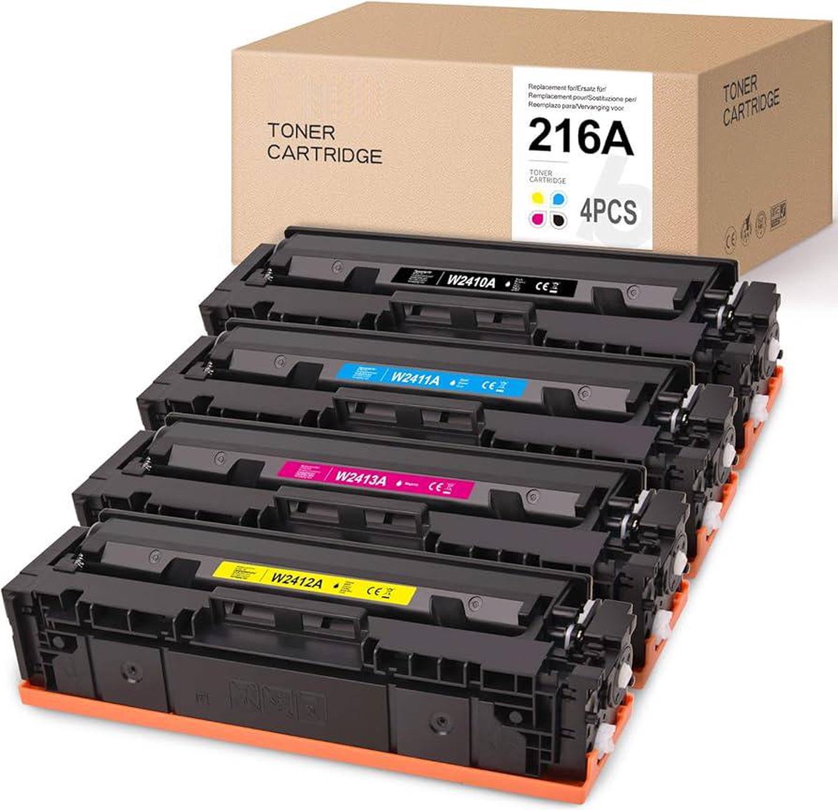 Image of 4-pack | Huismerk toner geschikt voor HP 216A W2410A - W2413A (MET CHIP) voor HP Color Laserjet Pro M155 MFP M182 M182n M182nw M183 M183fw