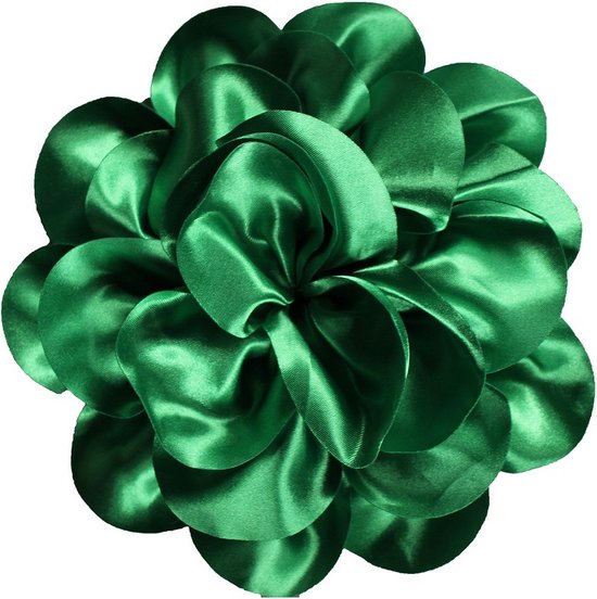 Decoratie Speld - Satijnen Bloem - Groen