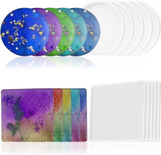DIYBravo 2 stuks veren hars mallen siliconen bladwijzer mallen, UV epoxy hanger ketting sleutelhanger sieraden mallen voor doe-het-zelf ambachten hars gieten mallen