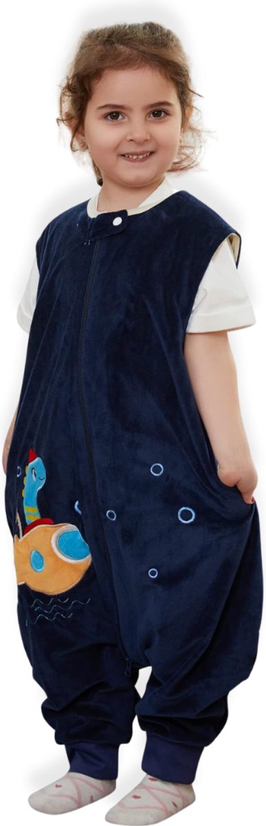 BoefieBoef Dino Boot Mouwloze Baby Slaapzak Peuter Pyjama 1-3 jaar - TOG 1.5 - Kinder Trappelzak - Kickback Pyjama voor Jongens & Meisje - Onesie - Jumpsuit - Boxpakje - Kruippak - Romper - Katoen Flanel - Kraamcadeau - alle Seizoenen - Roze