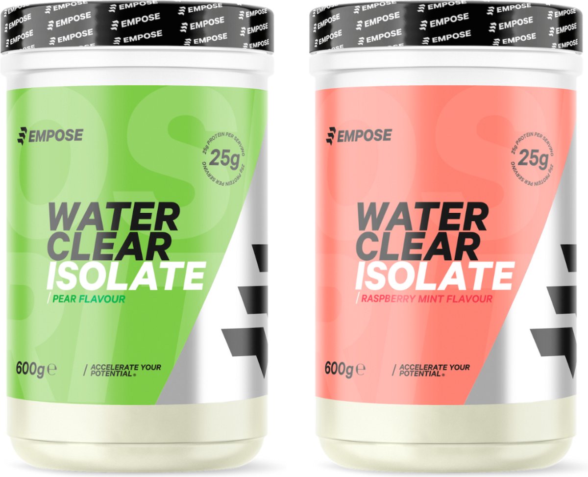 Goedkoopste Empose Nutrition Water Clear Isolate - Eiwit Poeder - Protein Combi-Deal - Pear / Raspberry Mint