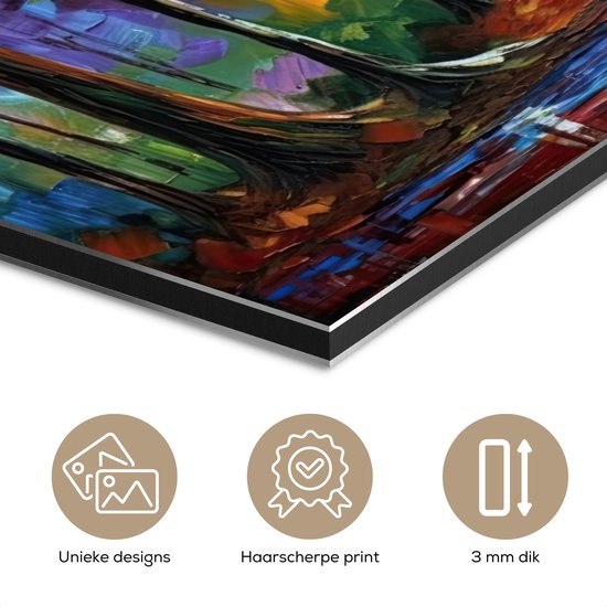 Décoration murale Métal - Peinture Aluminium Industriel - Paysage - Forêt - Couleurs - Nature - 60x40 cm - Dibond - Photo sur aluminium - Décoration murale industrielle - Pour le salon/chambre