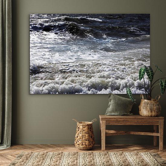 Tableau aluminium 150x100 cm - Décoration murale métal - Mer du Nord - Water - Vagues - Décoration murale métal salon - Décoration industrielle - Photo sur dibond - Accessoires industriels chambre
