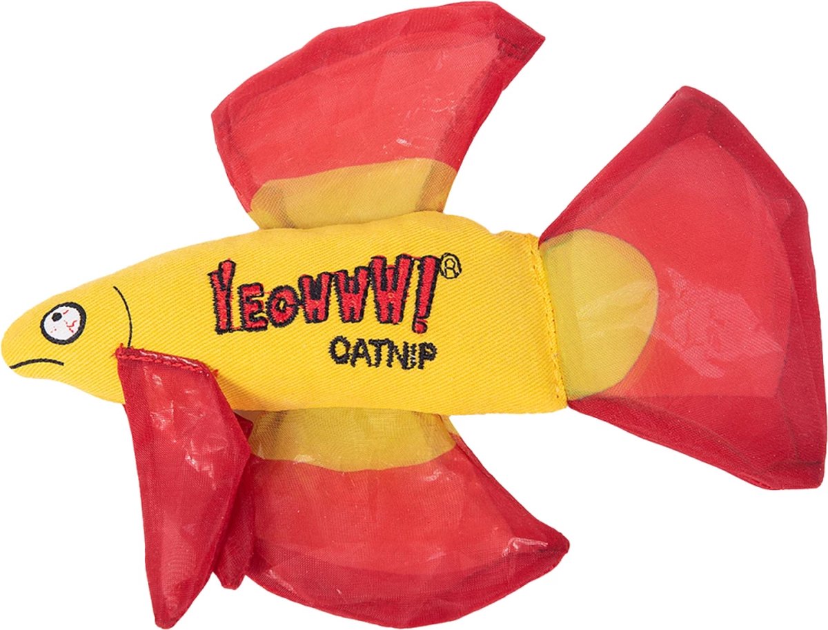 Yeowww! Mo Betta Fish Red - Catnip Katten Speelgoed - Kattenkruid - Kattenspeelgoed - Knisperend - Vis - Rood