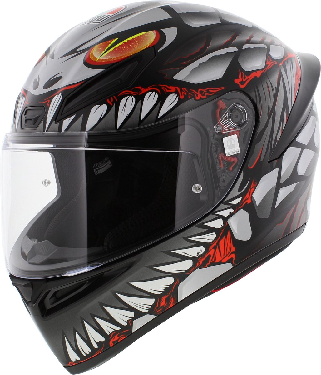 AGV K1 S Motorhelm Lyzard mat zwart grijs rood M