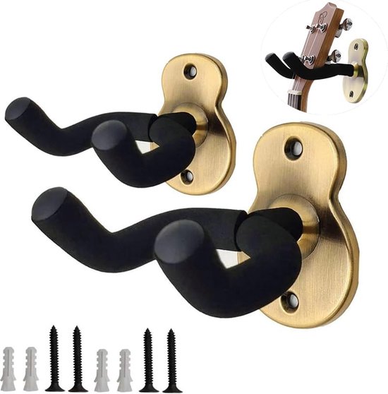 Gitaar Hanger Zwart Walnoot Massief Houten Muurbeugel Hanger voor Elektrische Akoestische Gitaar Bas Ukulele (GG-2