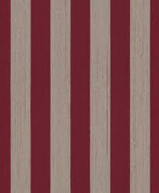Rood met beige verticale strepen