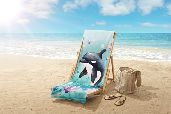 Serviette de plage 75x150 poly velours enfants Good Morning n°33026 menthe - Vert