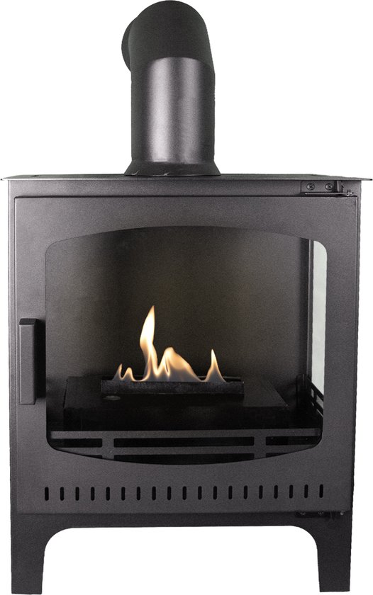 Xaralyn Stoove bio-ethanol kachel - Vrijstaand model haard van metaal en glas - Inclusief gepatenteerde keramische brander - Warmteafgifte 2,5 Kw