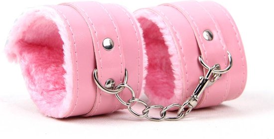 Menottes en cuir avec Bont - Rose - SM Bondage Sex - Set Erotiek pour BDSM - Jouets sexuels - Sex Toys - Cadeau Saint Valentin pour Hem & Cheveux - Cadeau Saint Valentin pour Homme & Femme