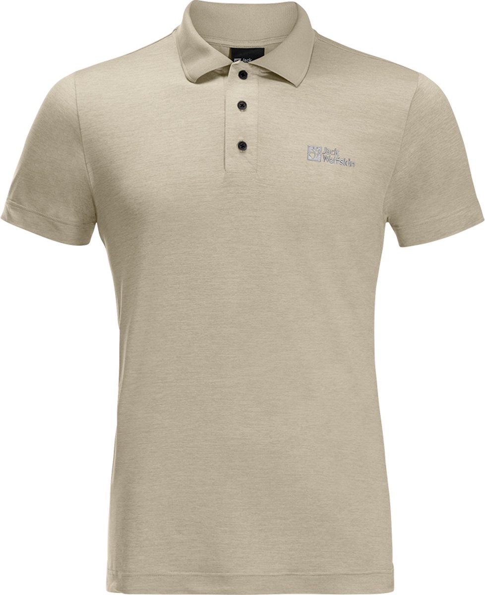 Jack Wolfskin TRAVEL POLO M Heren Outdoorshirt - stone heather - Maat S