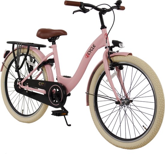 2Cycle City kinderfiets 24 inch (8 tot 10 jaar) voor meisjes roze van 2Cycle — afbeelding 5