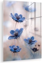 Acrylglas - Wanddecoratie glas - Bloemen - Cosmos - Natuur - Glasschilderij - 30x40 cm - Schilderij glas