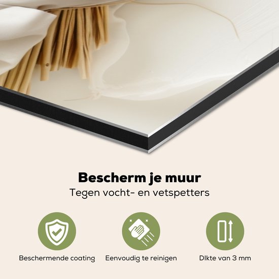 Crédence de Cuisinière en Aluminium 100x50 cm - Fleur - Bois - Blé - Écran Pare-éclaboussures pour Plaque de Cuisson - Protection Murale