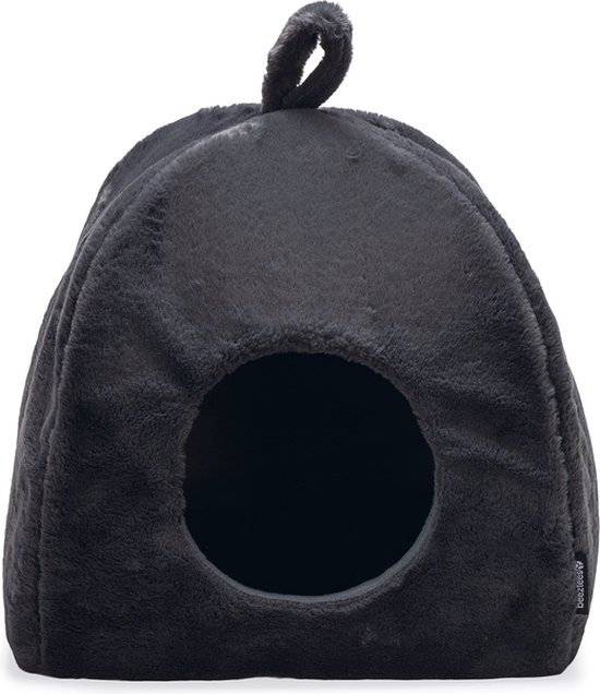 Beeztees Moza - Kattenhuis - Kattenmand - Pluche - Antraciet - 40x40x40 cm