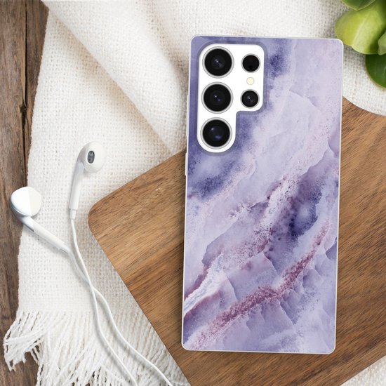 Telefoonhoesje Geschikt voor Samsung Galaxy S25 Ultra hoesje - Mineraal - Edelsteen - Chic - Siliconen Telefoonhoesje Telefoonhoesje