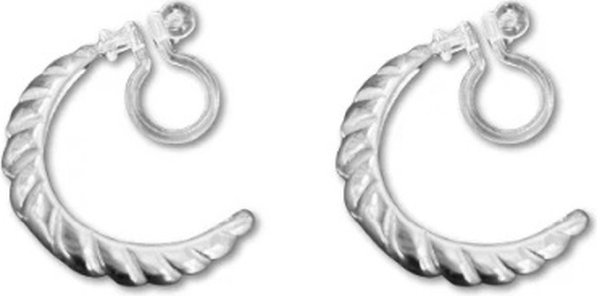 Clip oorbellen c-vormige met ribbels - Oorbellen Dames