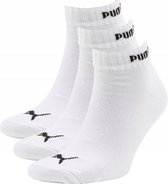 PUMA - Sokken heren,Maat 43 - 46 cm - ( 3 - paar ) Wit - Sokken mannen - Sportsokken - QUARTER