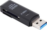 Adaptateur compact de lecteur de carte SD et Micro SD vers USB 3.0 | Noir | Rapidement | 6CM
